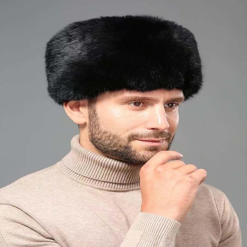 WUODHTW Men's Winter Ushanka Earflap Trooper Hat Aviator Windproof Hat Faux Fur Warm Hat Ski Beanies Cap Berets Skull caps - Image 4